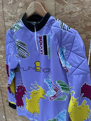 Levior Function 1 Vintage MTB Cycling Jersey Top L Purple Abstract Long Sleeve