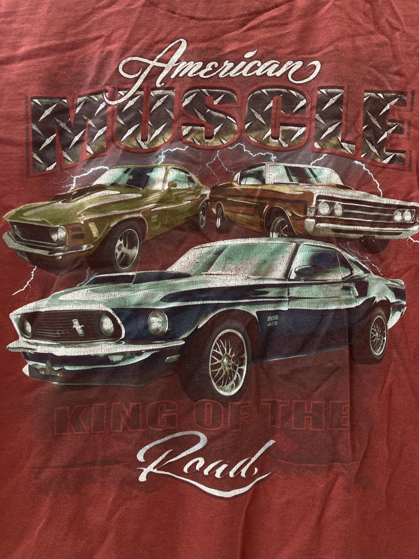 American muscle king of the road rusty red t-shirt size XL by out of bounds