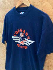 Vintage 90s Dickson Cougars navy blue single stitch t-shirt size large by Hanes
