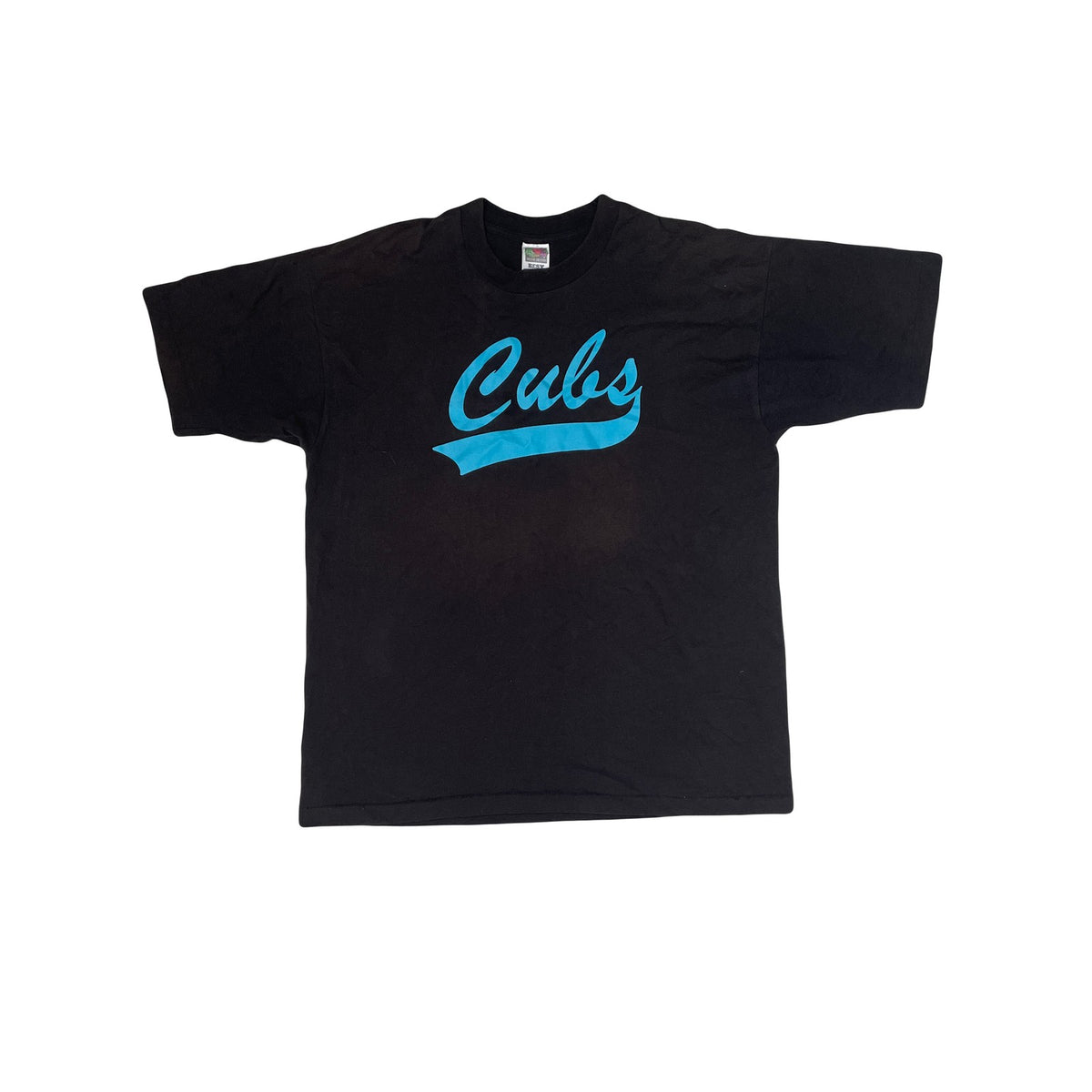 Vintage 90s Single Stitch Fruit of the Loom Cubs T-Shirt Black XL Graphic Tee