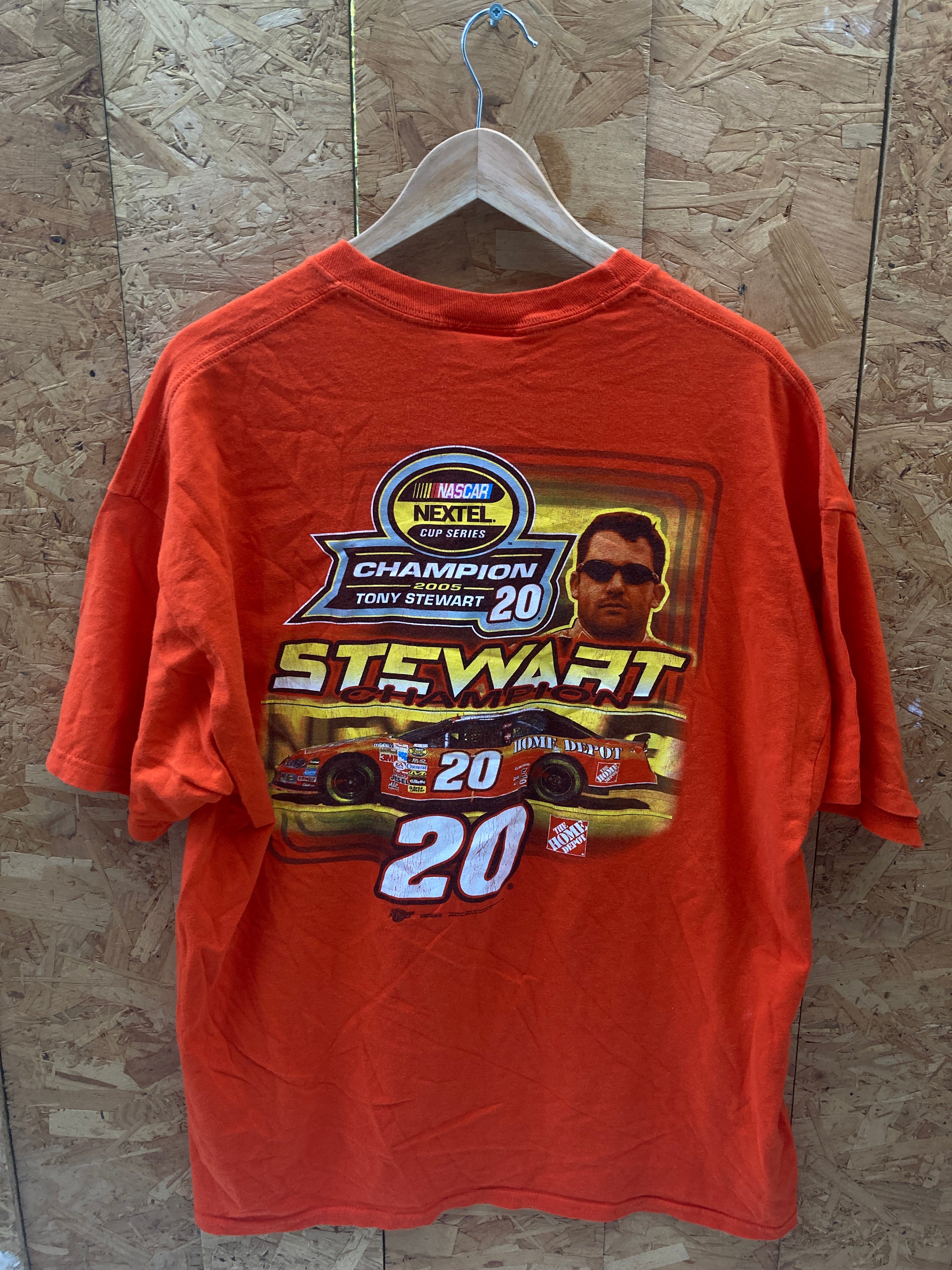 Vintage 05 Tony Steward Home Depot Nascar orange Joe Gibbs Tshirt size XXL