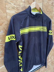 LIXADA Men's L Black Yellow Cycling Jersey Jacket Long Sleeve Full Zip