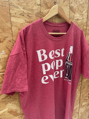 Vintage Y2K Coca-Cola Best Pop Ever Graphic T-Shirt Red 2XL Modern