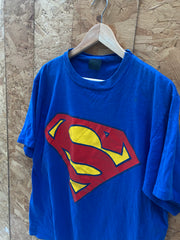 Vintage 90 Superman logo single stitch thrashed souvenir blue t-shirt size XL