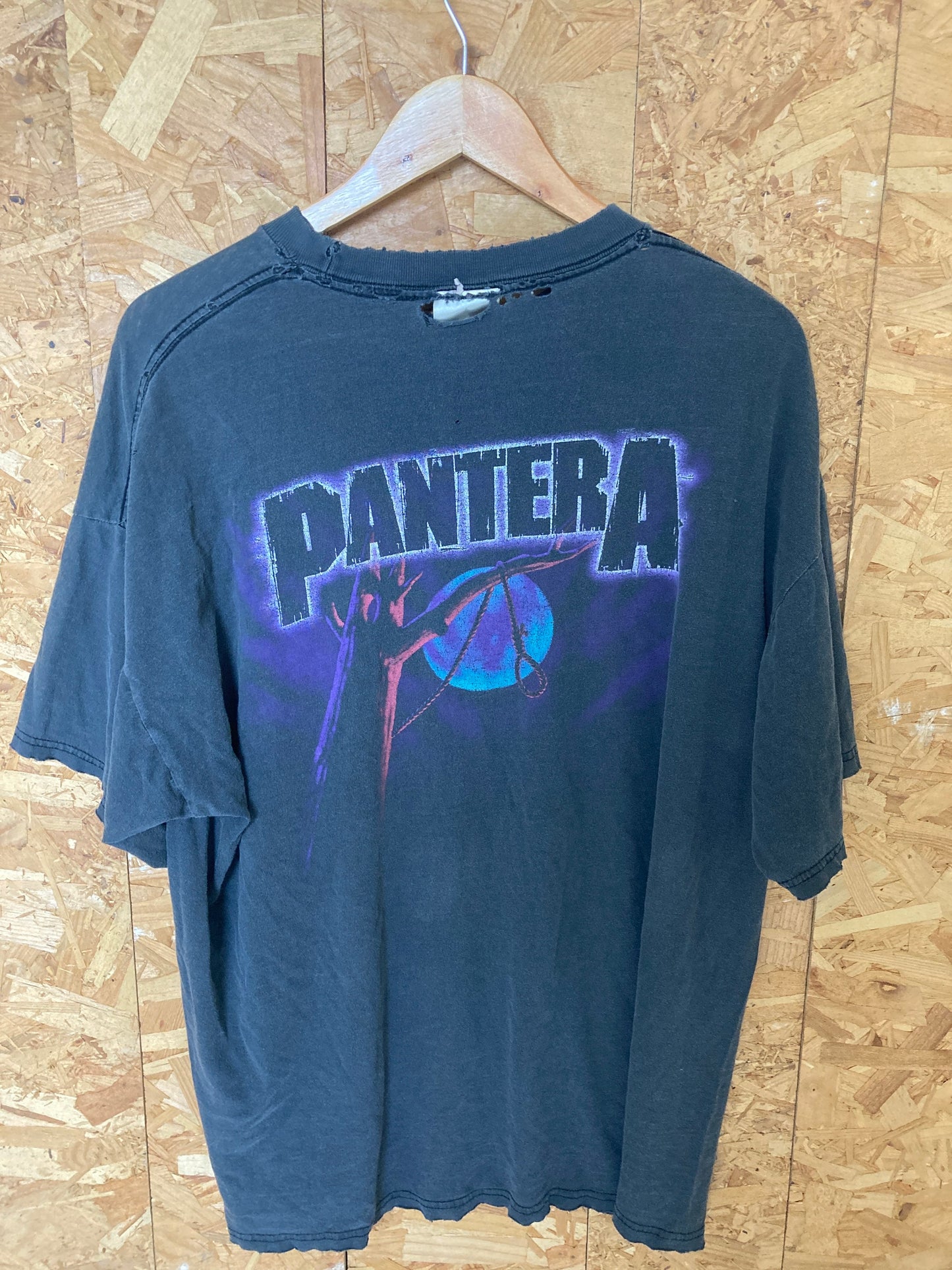 Vintage 90s thrashed Pantera double sided distressed band t shirt size XL