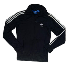 Vintage Adidas black 3 stripes zip top track jacket size small