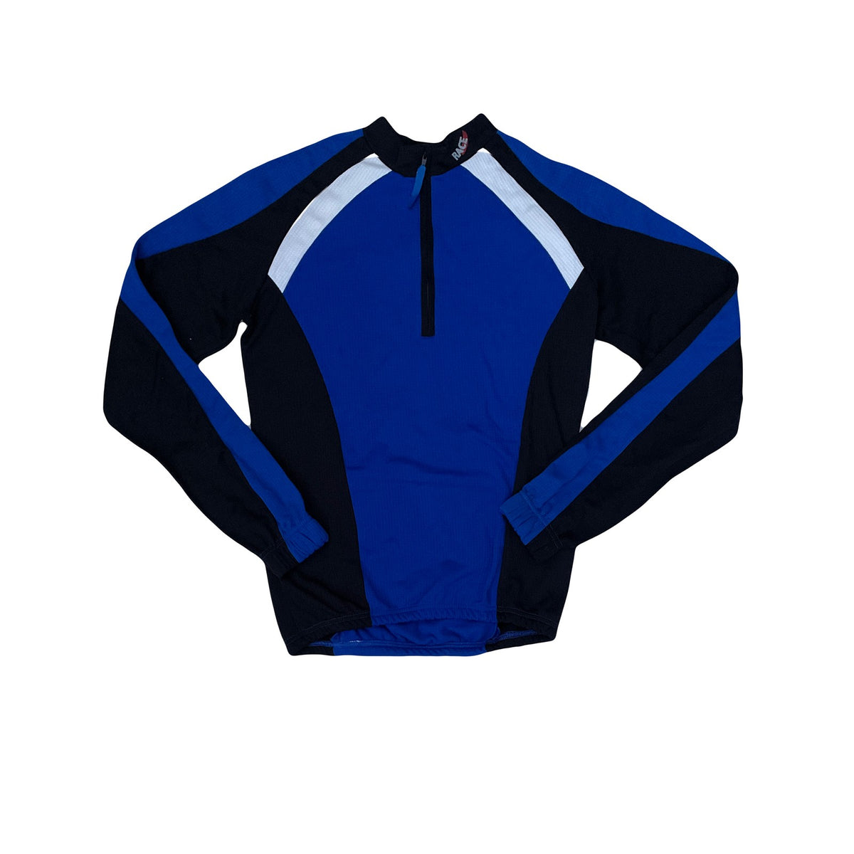 Feroti Sport Cycling Jersey Long Sleeve Blue Black White L