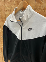Nike Color Block Track Jacket Full Zip White Black Men's Size M