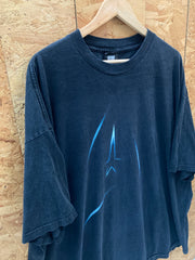 Vintage Y2K Star Wars Delta shield logo faded black t-shirt size XXXL