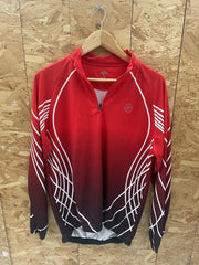 Crane Sport Men's Red Cycling Jersey Size M Long Sleeve Zip Up
