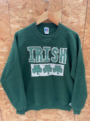 Vintage Russell Athletic Irish Shamrock Crewneck Sweatshirt Green L