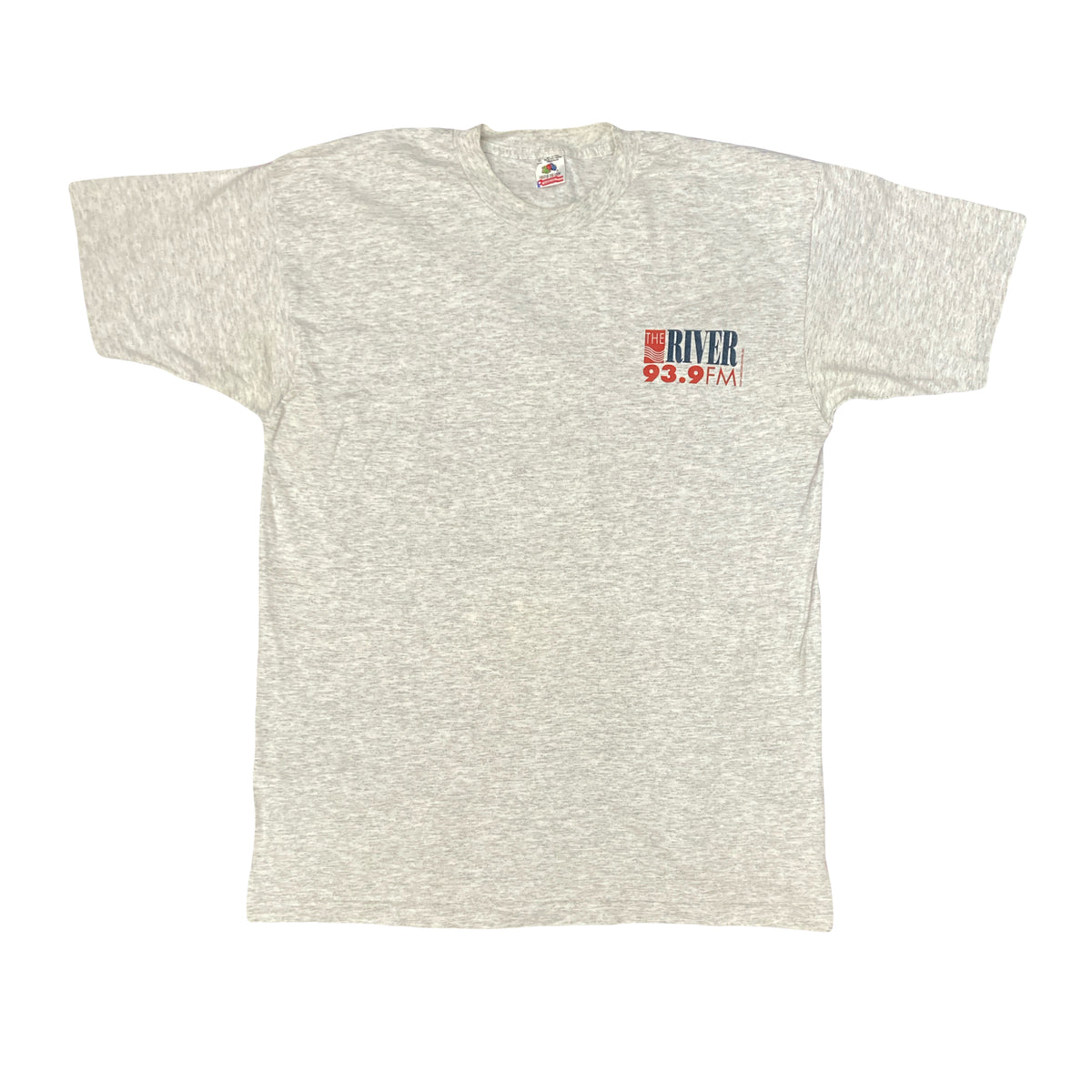 Vintage 90s The River 93.9 FM USA broadcast grey single stitch t-shirt size XL
