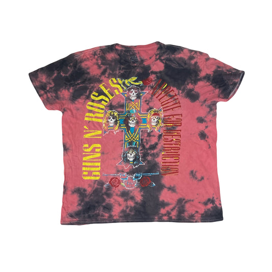 Vintage Y2K Guns n roses appetite for destruction tie dye t-shirt size large