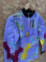 Levior Function 1 Vintage MTB Cycling Jersey Top L Purple Abstract Long Sleeve
