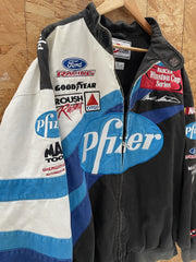 Vintage Mark Martin Roush Chase Authentics NASCAR Pfizer Racing Jacket XXL