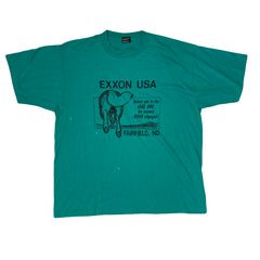 Vintage 80s green Exxon USA Fairfield dog single stitch souvenir t-shirt size XL