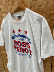 Vintage Ross Perot President '92 T-Shirt XL White Graphic Tee 1990s