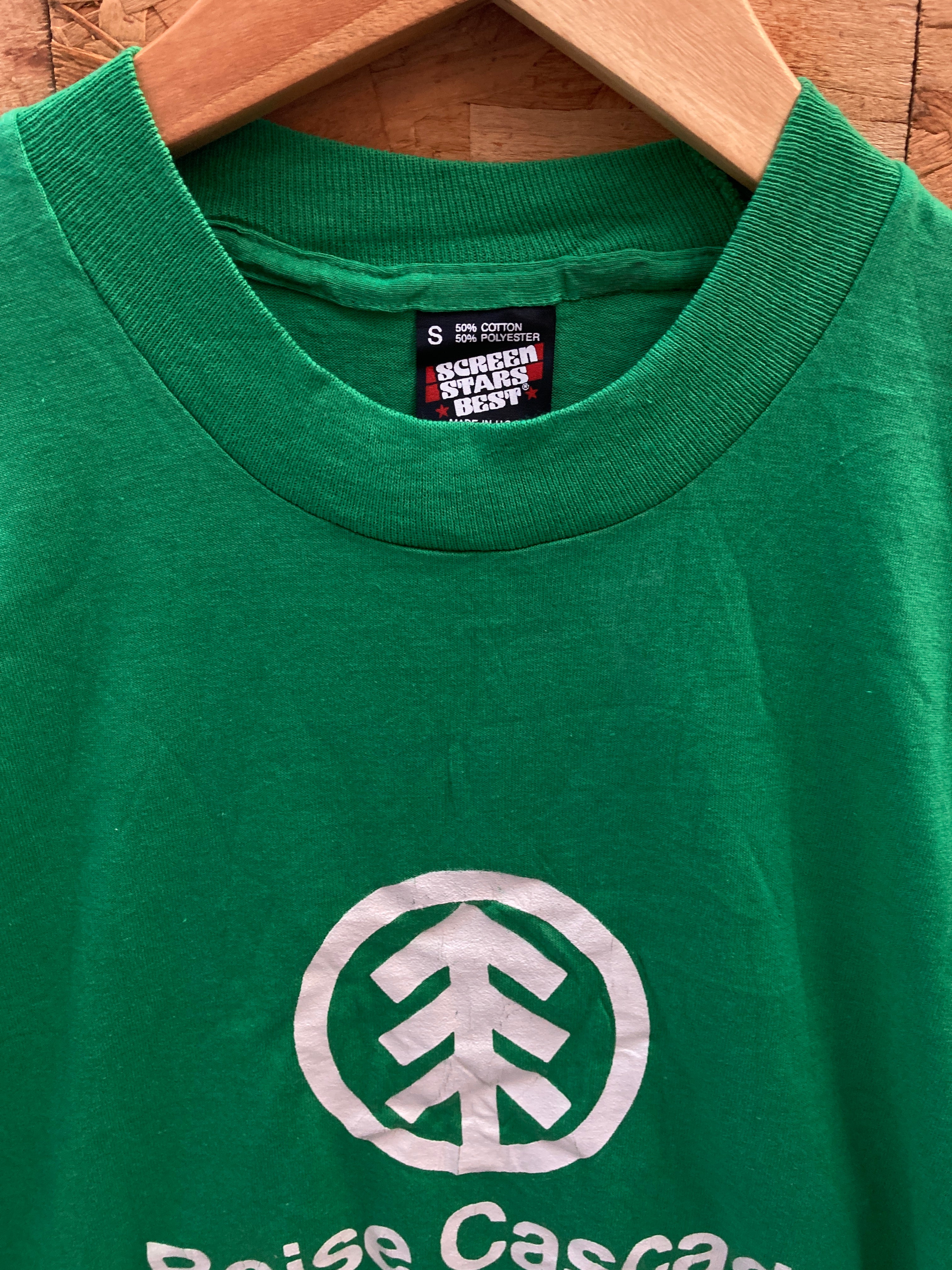 Vintage 80s Boise cascade quirky green single stitch t-shirt size small