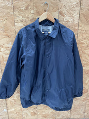 Vintage 90s Navy Blue Nylon Snap Front USA Coach Jacket XL