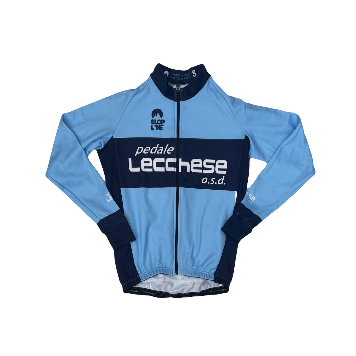 Vintage Pedale Lecchese Cycling Jersey Long Sleeve Blue Size S