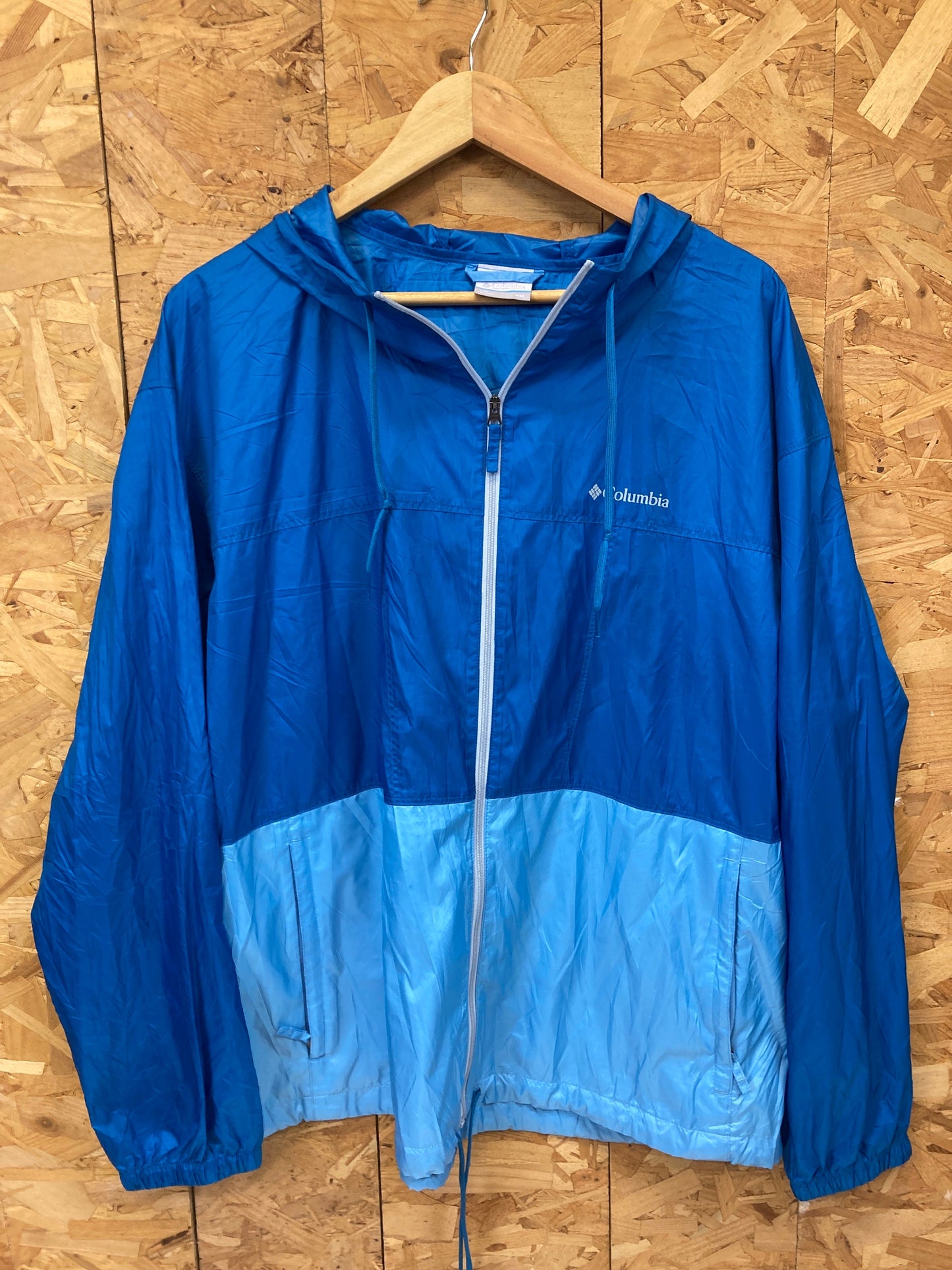 Vintage Y2K Columbia two tone blue waterproof lightweight rain jacket size XXL