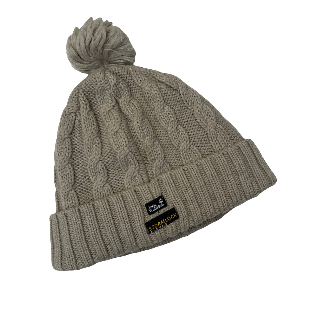 Jack Wolfskin Stormlock Beanie Hat Pom Pom Knit Gray Unisex