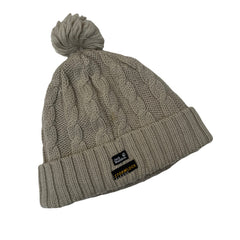 Jack Wolfskin Stormlock Beanie Hat Pom Pom Knit Gray Unisex