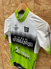 Vintage Giovanni Giussanesi Cycling Jersey S Green White Black Short Sleeve