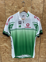 Vintage Santini Vodafone Ireland Cycling Jersey XXL White Green Short Sleeve