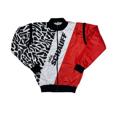 Vintage Schauff Velo Cycling Jacket Red White Black Animal Print M