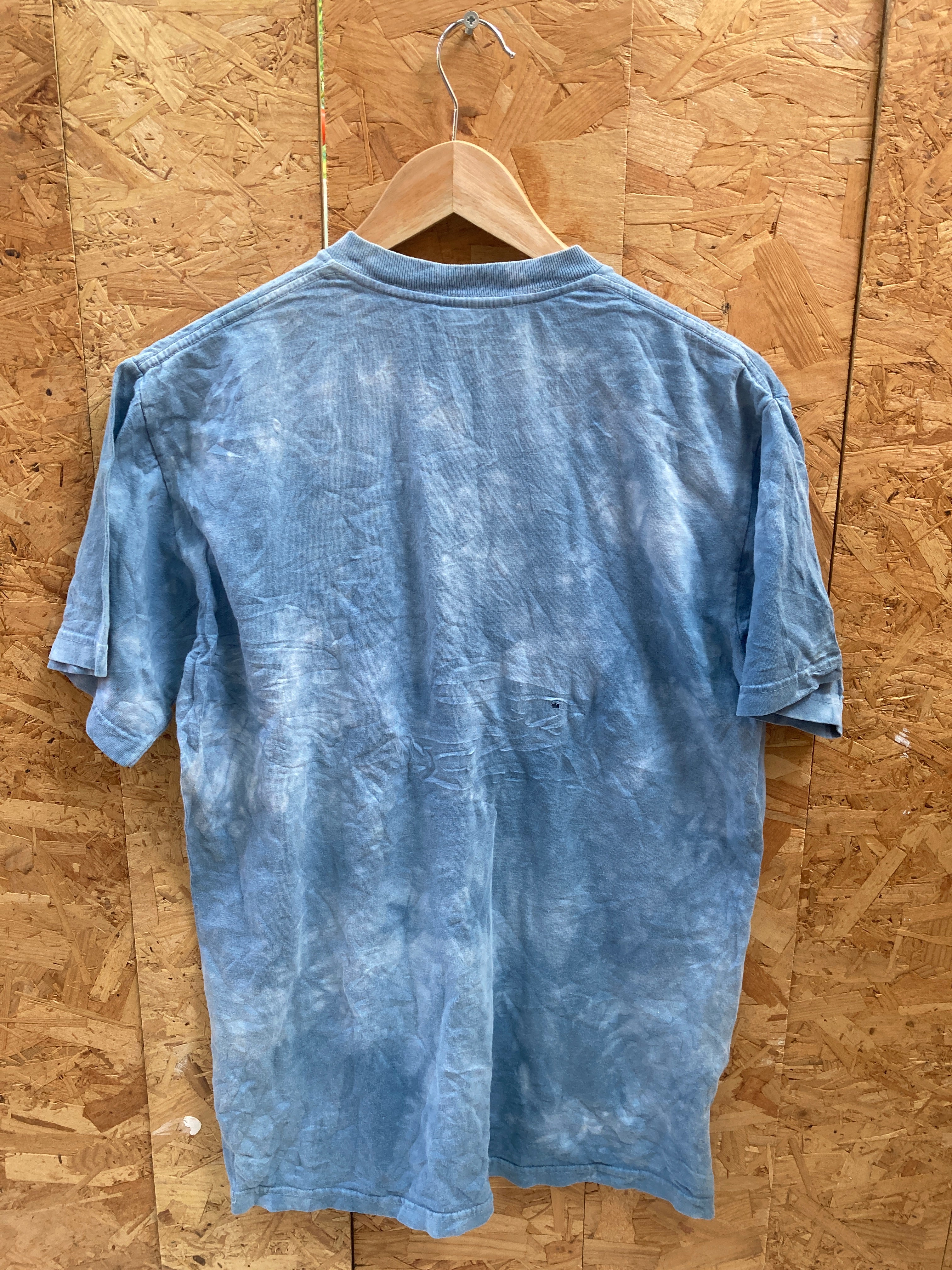 Vintage 90s The Mountain Yorkshire terrier show dogs blue tie dye t-shirt size M