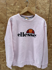 Vintage Y2K Ellesse Heritage Pink Crew Neck Sweatshirt Size M Logo
