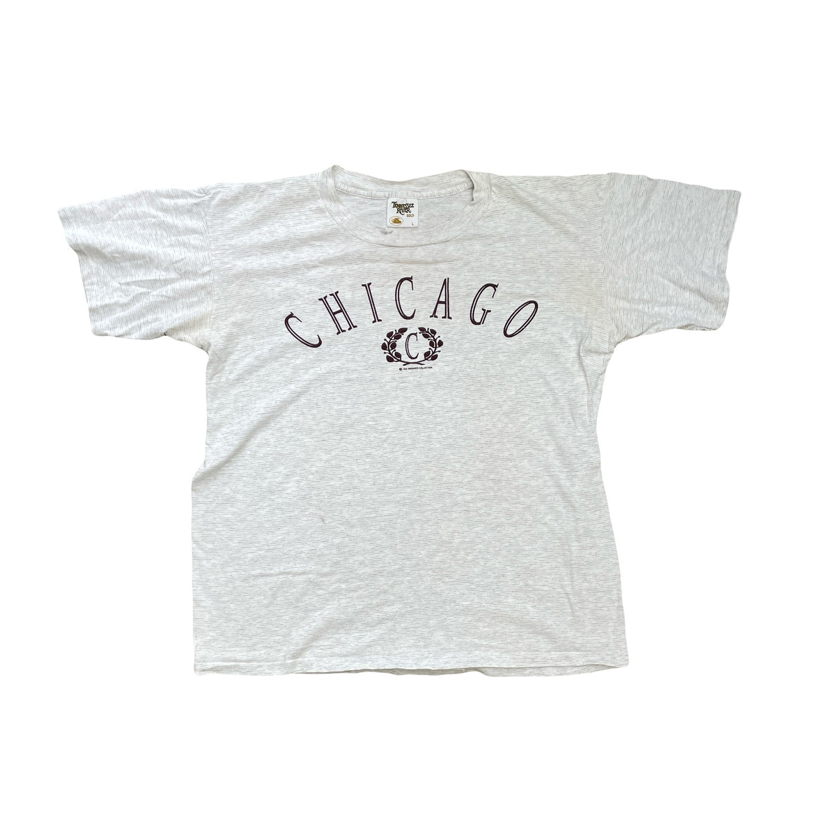 Vintage 90s Single Stitch Chicago Graphic T-Shirt Size L Light Gray