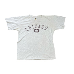 Vintage 90s Single Stitch Chicago Graphic T-Shirt Size L Light Gray