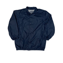 Vintage 90s Navy Blue Nylon Snap Front USA Coach Jacket XL