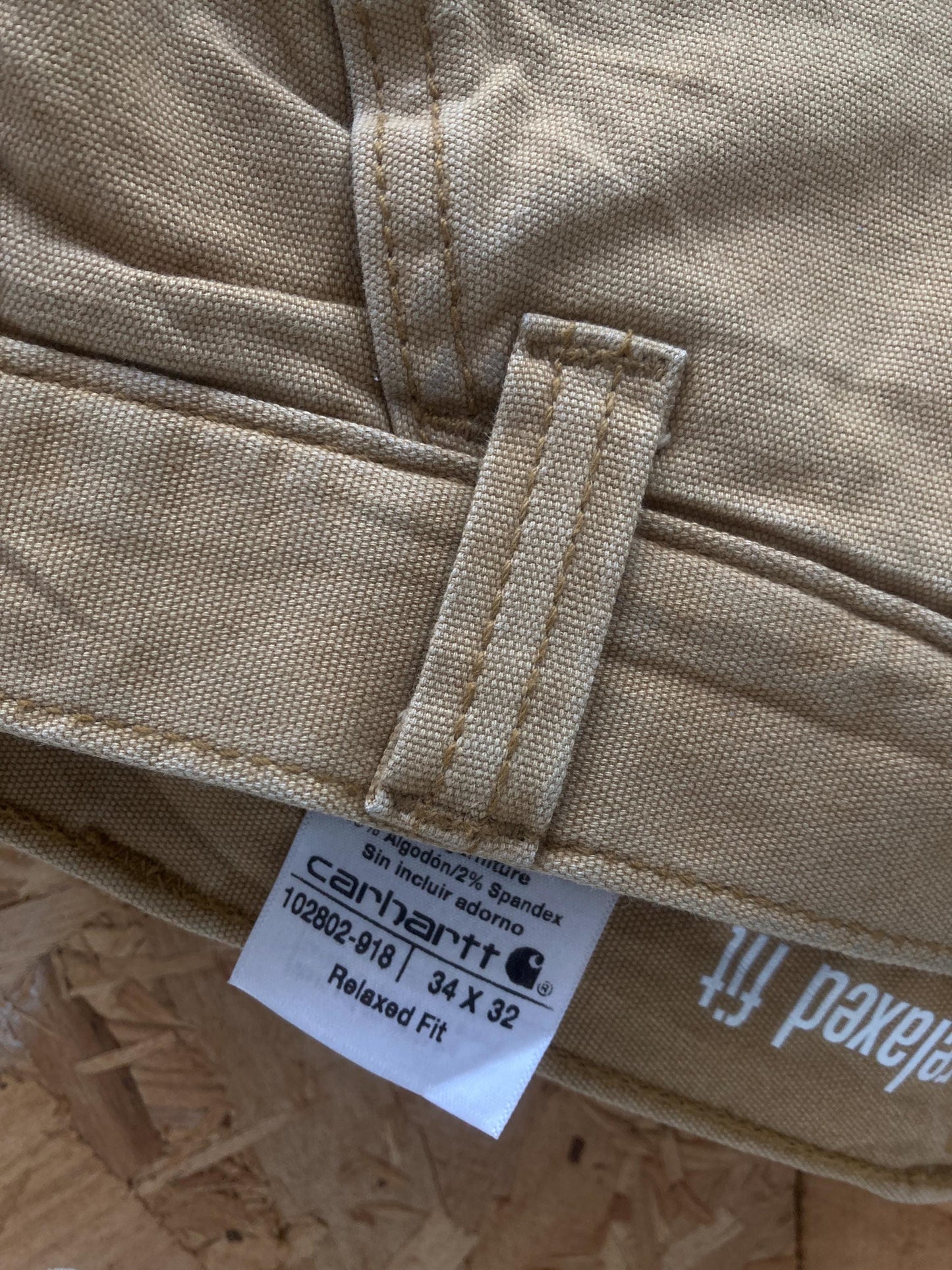 Vintage 90s distressed worn Carhartt double knee beige heavy cotton canvas duck weave workwear carpe