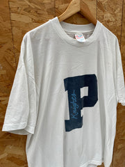 Vintage Single Stitch Hanes Knights P Graphic T-Shirt White Size XL