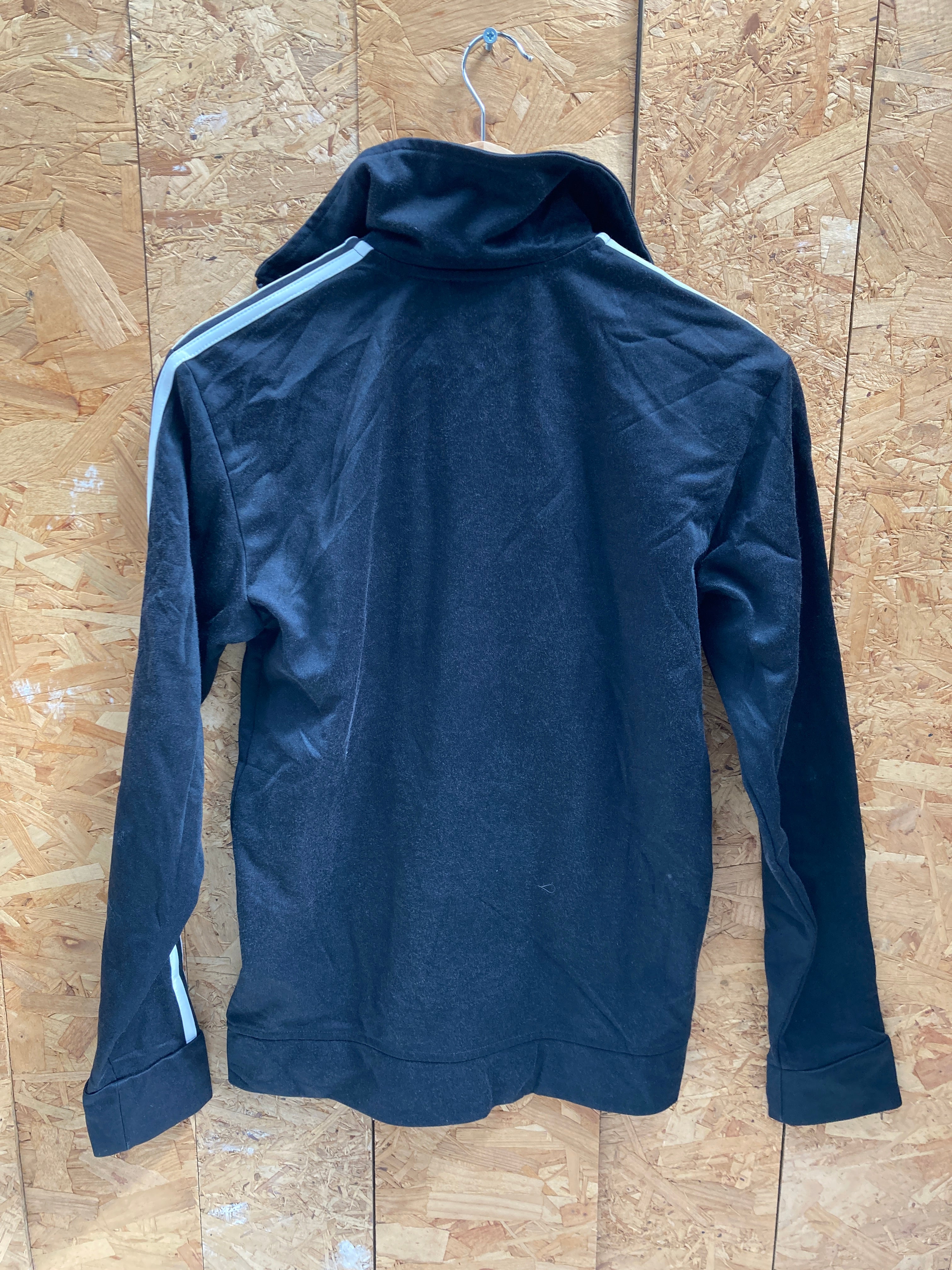 Vintage Adidas black 3 stripes zip top track jacket size small
