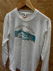 Vintage 90s Westline Winter USA souvenir single stitch white t-shirt size large