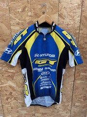 GT Bicycles Hyundai Kenda SRAM Cycling Jersey Short Sleeve Blue Yellow Black M