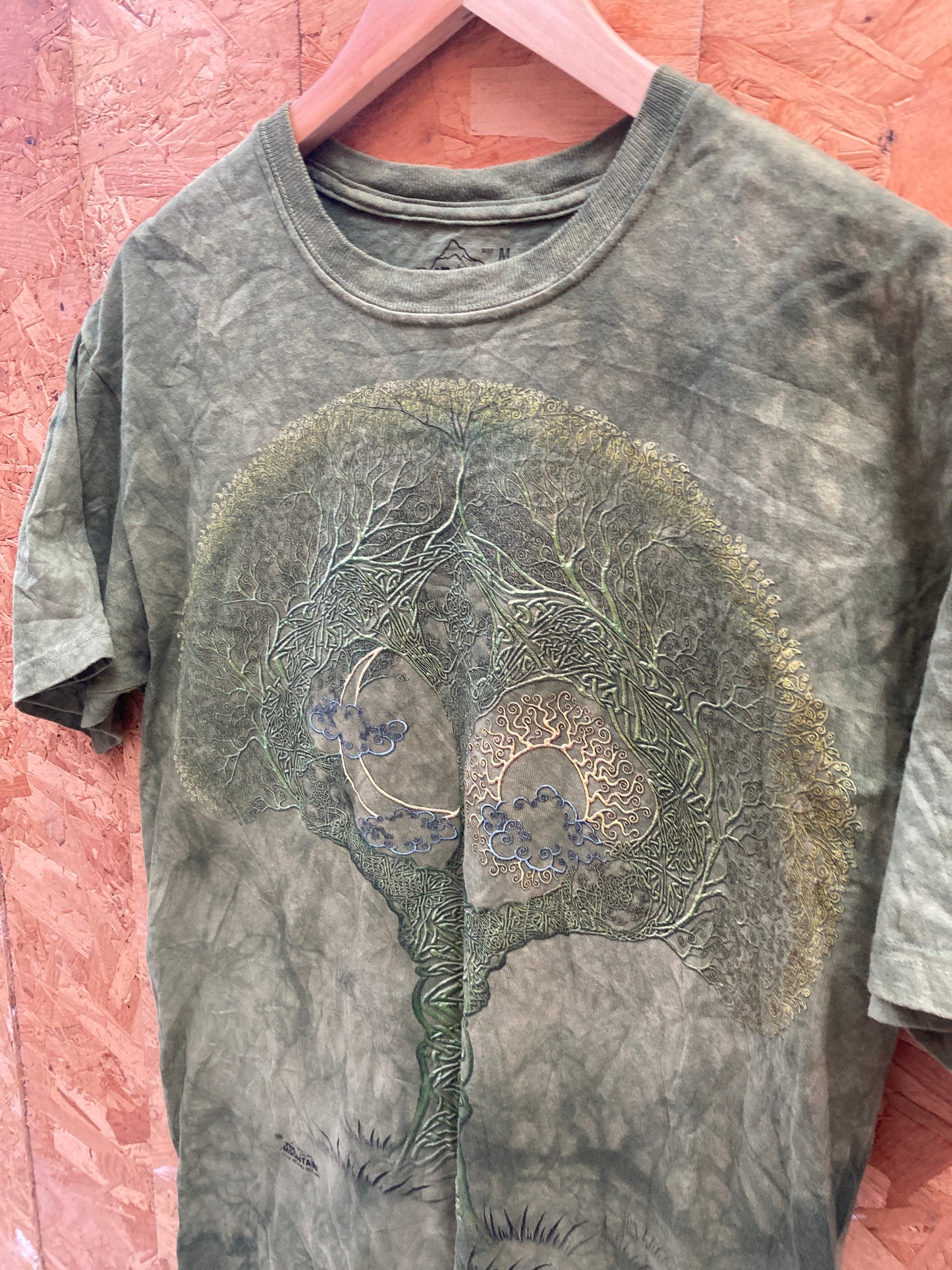 Vintage 90s The Mountain USA grungy green wisdom tree tie dye t-shirt size M