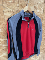 Crane Sport Men's L Red Black Grey Long Sleeve Cycling Jersey Shirt