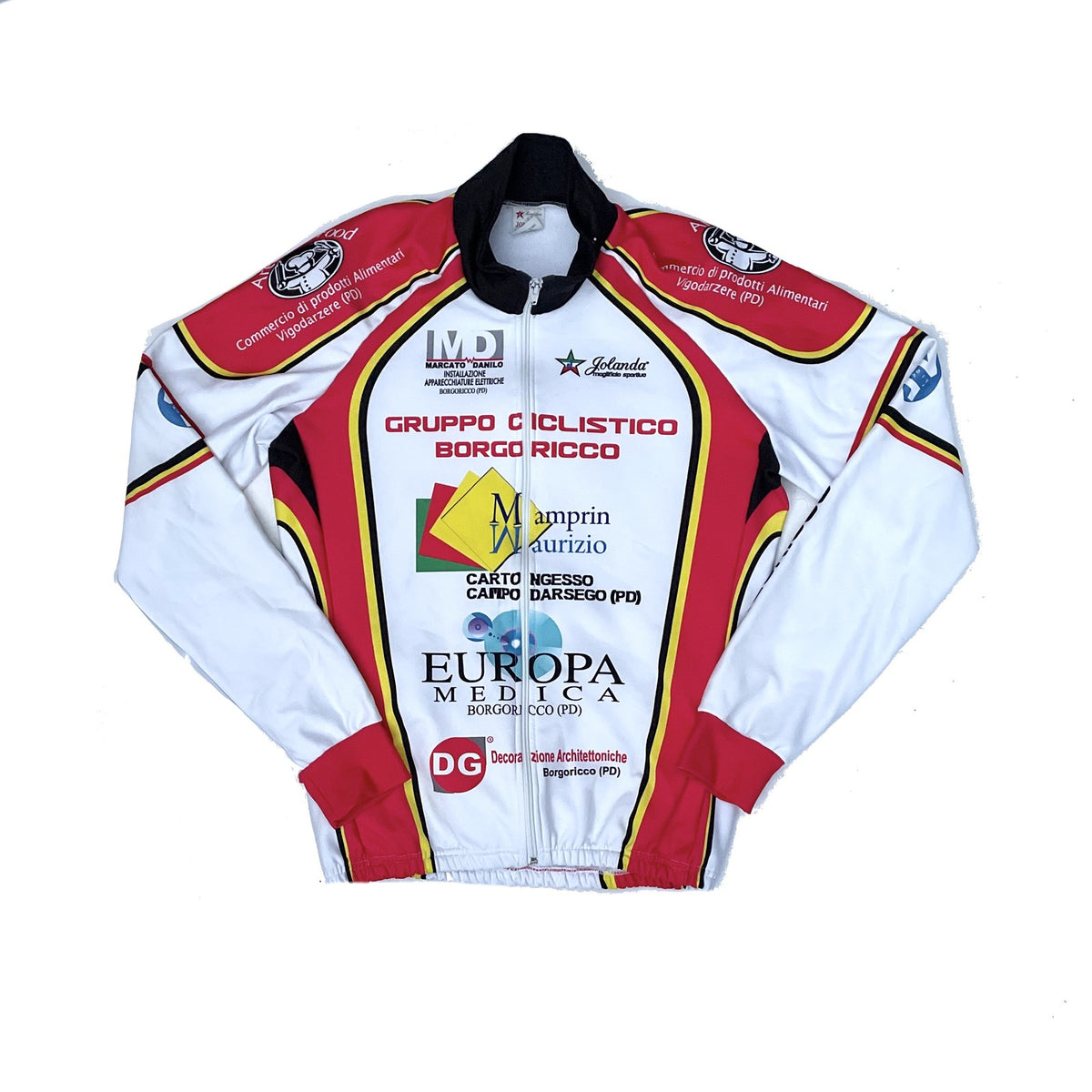 Jolanda Cycling Jersey Long Sleeve White Red Black Men's L