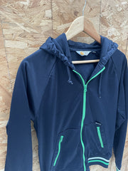 Carhartt Navy Blue Full Zip Hoodie Jacket Size S Green Accents