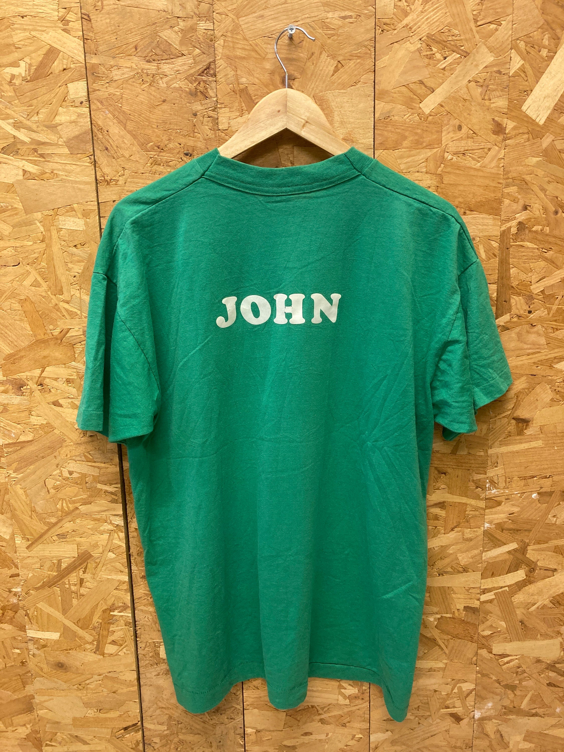 Vintage 90s John name badge Network Team souvenir USA single stitch t-shirt size XL
