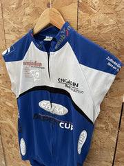 GIBBA Technical Wear Men's M Blue White Cycling Vest Engadin Radmarathon