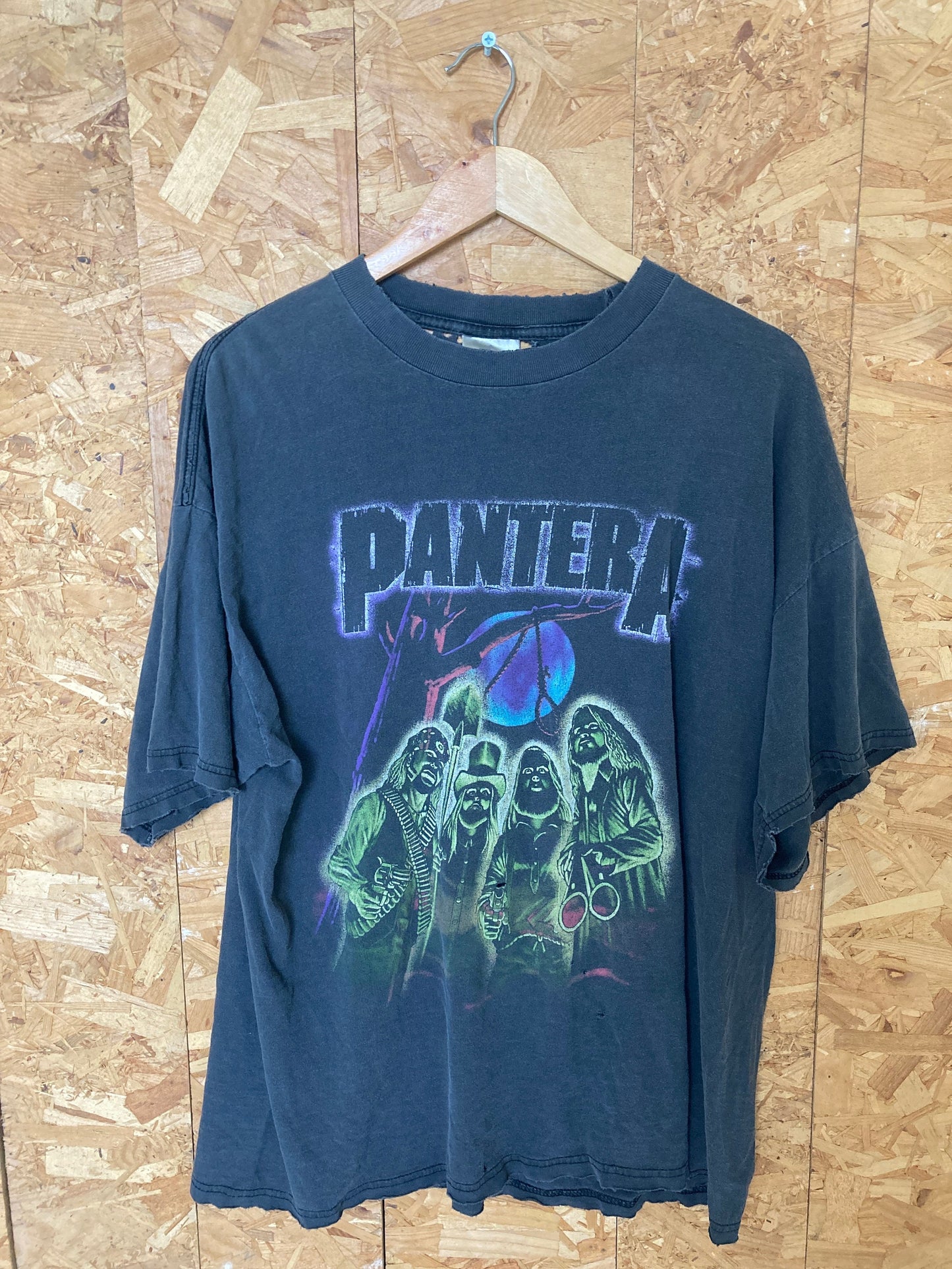 Vintage 90s thrashed Pantera double sided distressed band t shirt size XL