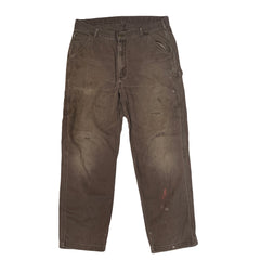 Vintage 90s L.L.Bean Carpenter Pants Brown 36x32 Utility Workwear Distressed