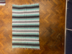 Serape Blanket Baja Style Southwest Stripe Fringe Throw Beach Yoga Blanket