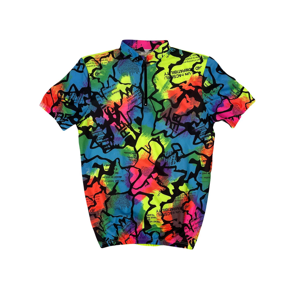 Vintage 90s Abstract Print Cycle Jersey Italian Made Size M